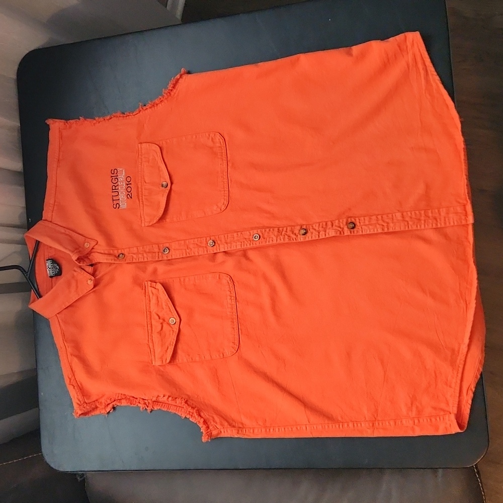 Sturgis Motorcycle Rally 2010 Sleeveless Button down Shirt - 3XL